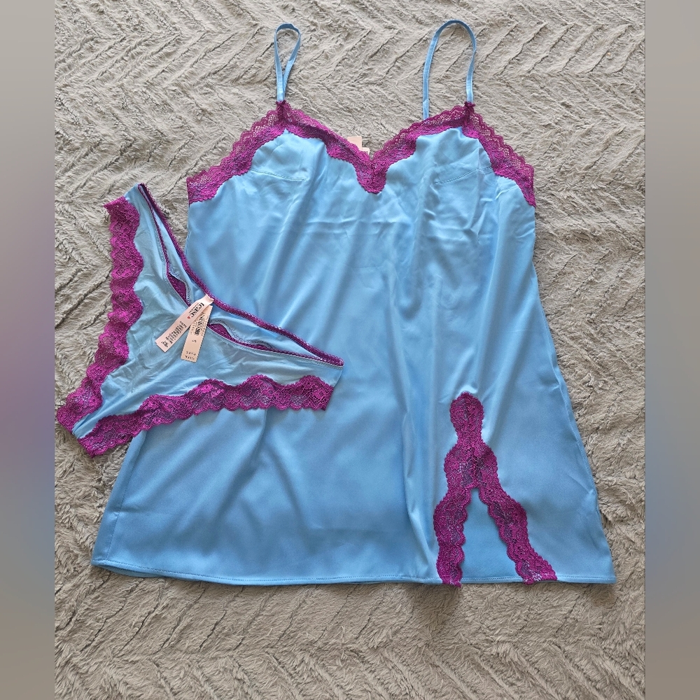 Tease satin lace trim mini slip
